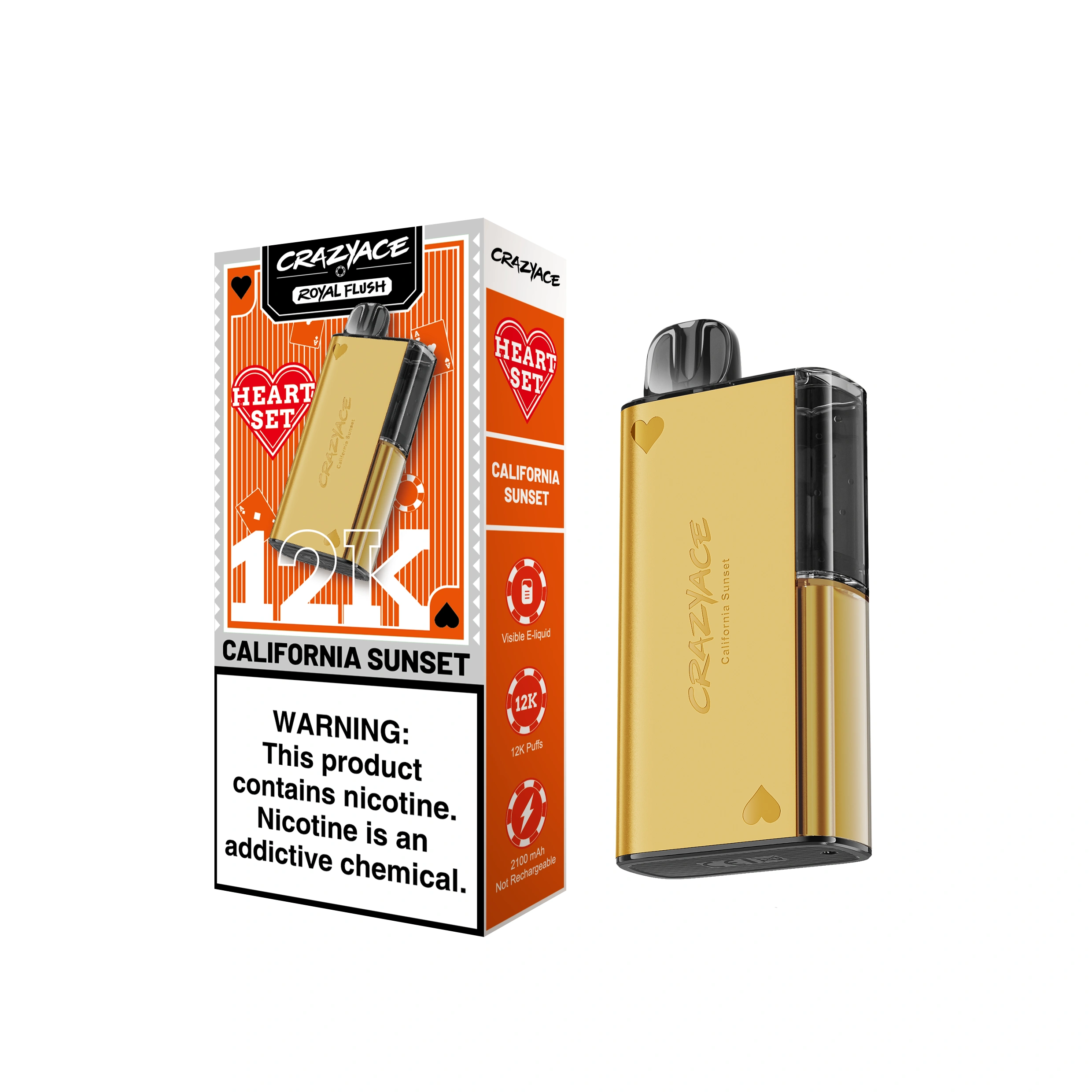 alibarbar california sunset 9000 puffs device with specifications overlay showing capacity