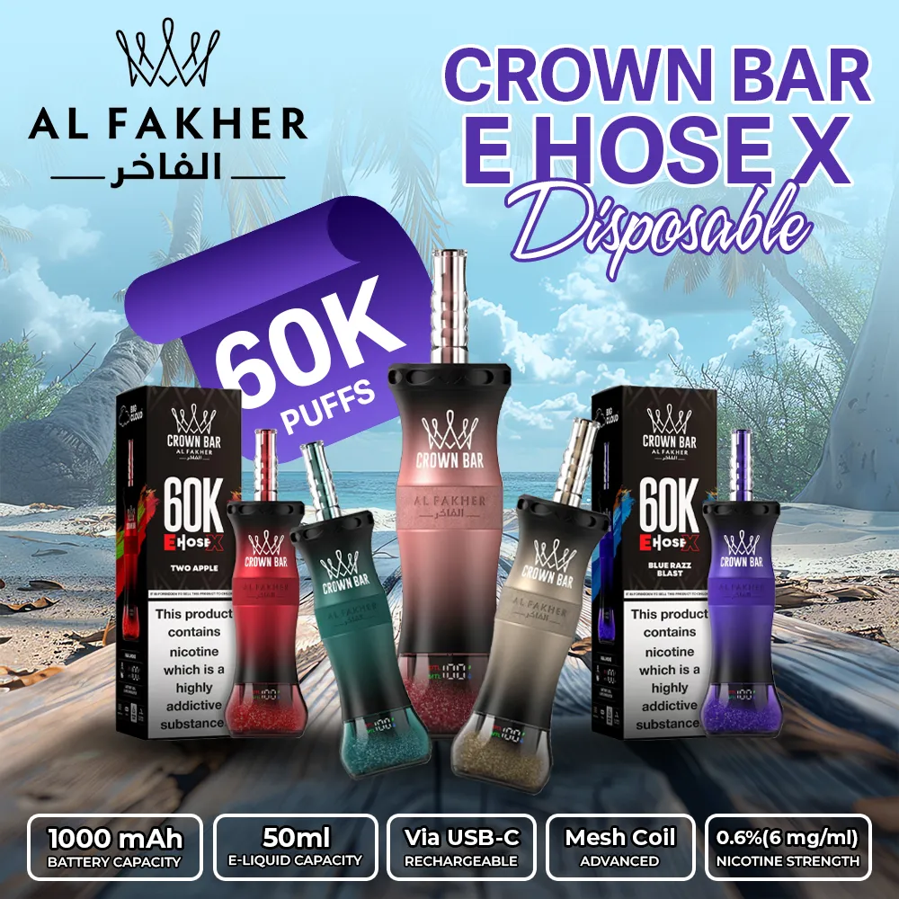 arma laser de israel Al Fakher Crown Bar E Hose X 60K 5 pack