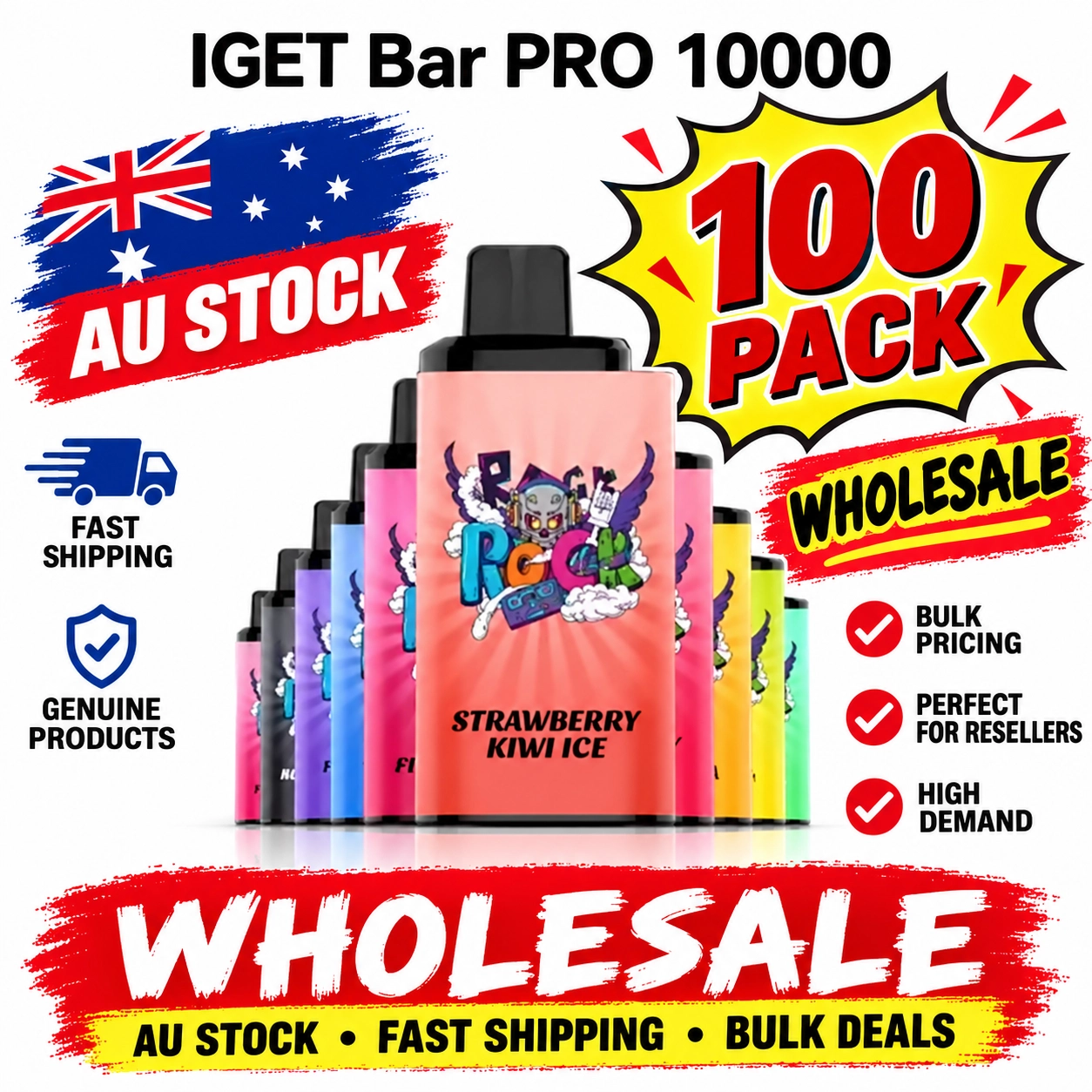 IGET Bar Pro 10000 wholesale 100 packs bulk pricing